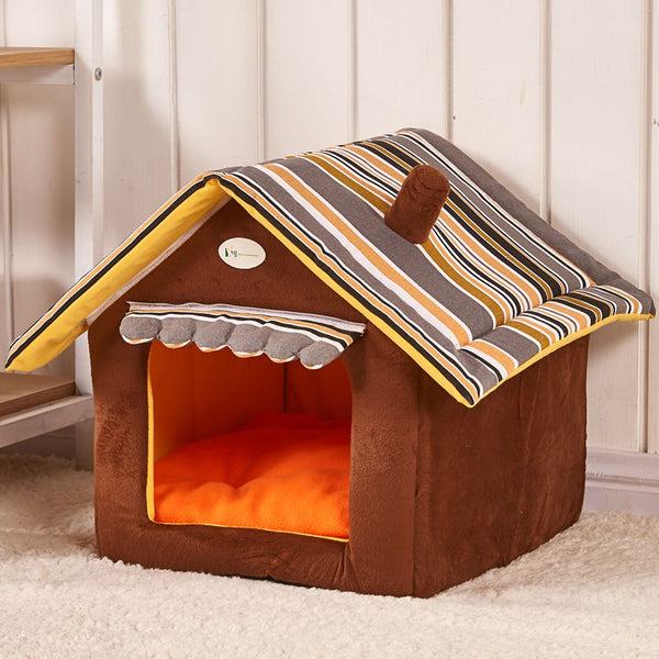 New Fashion Striped Removable Cover Mat Dog House - Thepetlifestyle