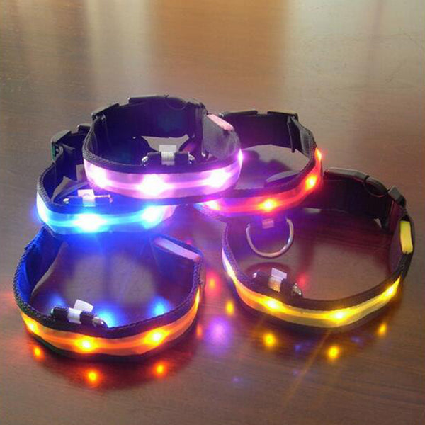 Best Nylon LED Pet Dog Collar Night Safety - Thepetlifestyle