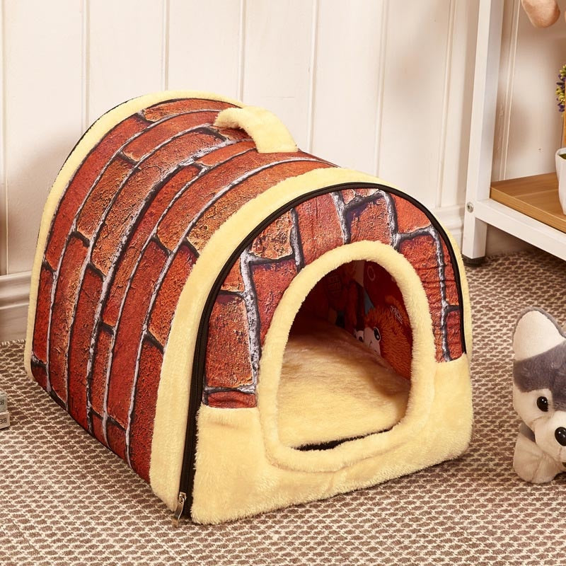 Dog House Kennel Nest With Mat Foldable - Thepetlifestyle