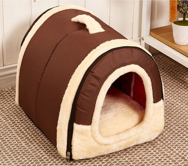 Dog House Kennel Nest With Mat Foldable - Thepetlifestyle