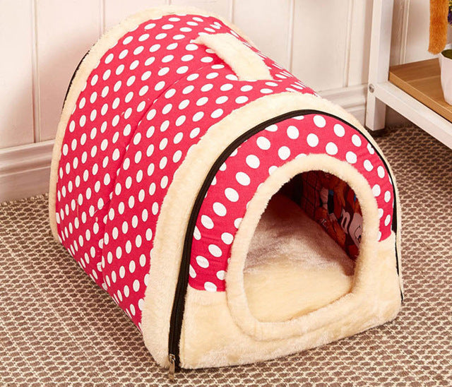 Dog House Kennel Nest With Mat Foldable - Thepetlifestyle