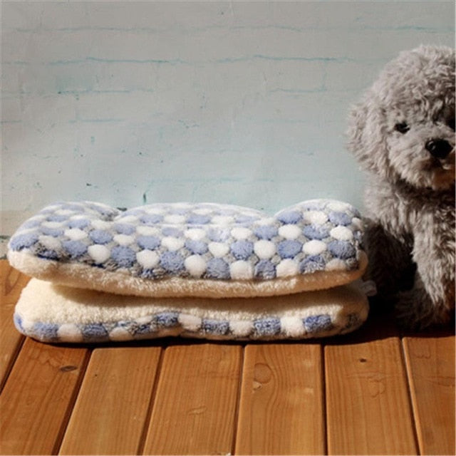 Dog Bed Soft Fleece Pet Blanket Cat Litter Puppy Sleep Mat - Thepetlifestyle