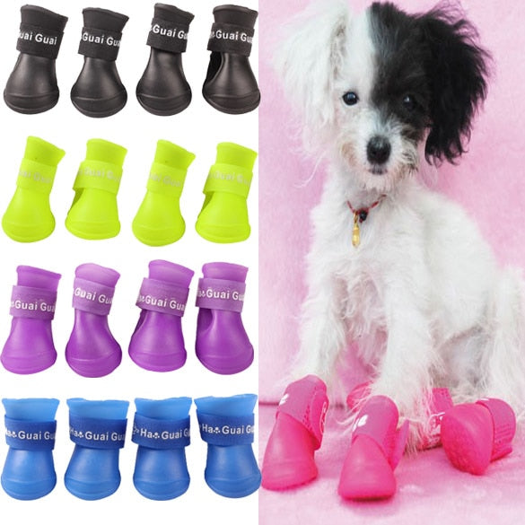 4pcs Pet Dog Shoes Waterproof Rain Pet Shoes - Thepetlifestyle