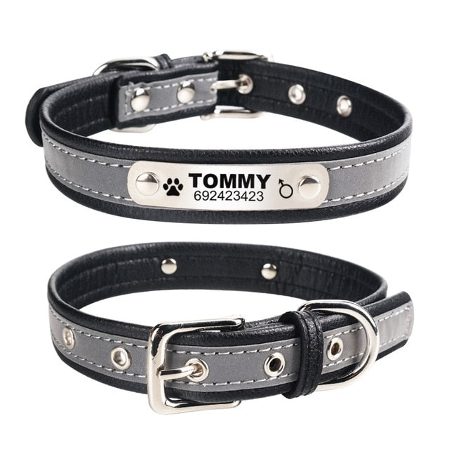 Leather Personalized Engraved Dog Collar - Thepetlifestyle