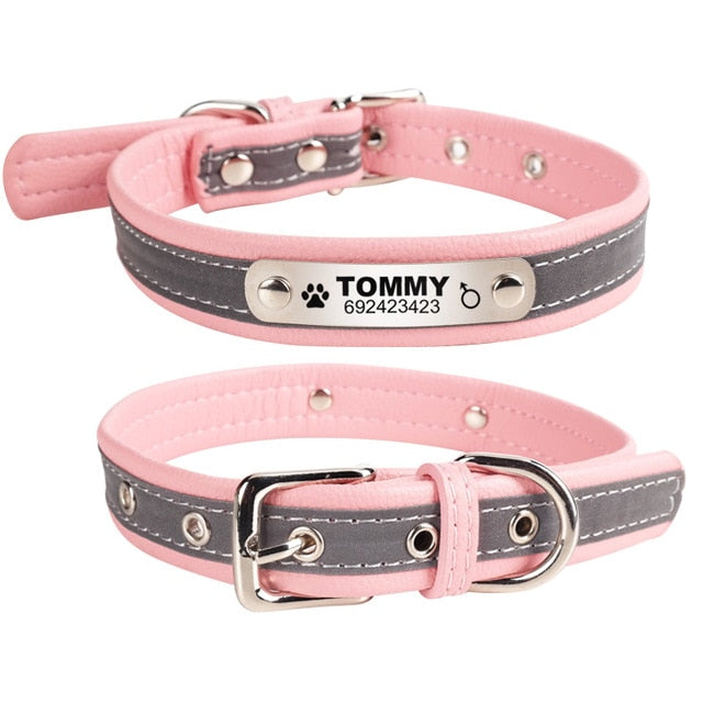 Leather Personalized Engraved Dog Collar - Thepetlifestyle