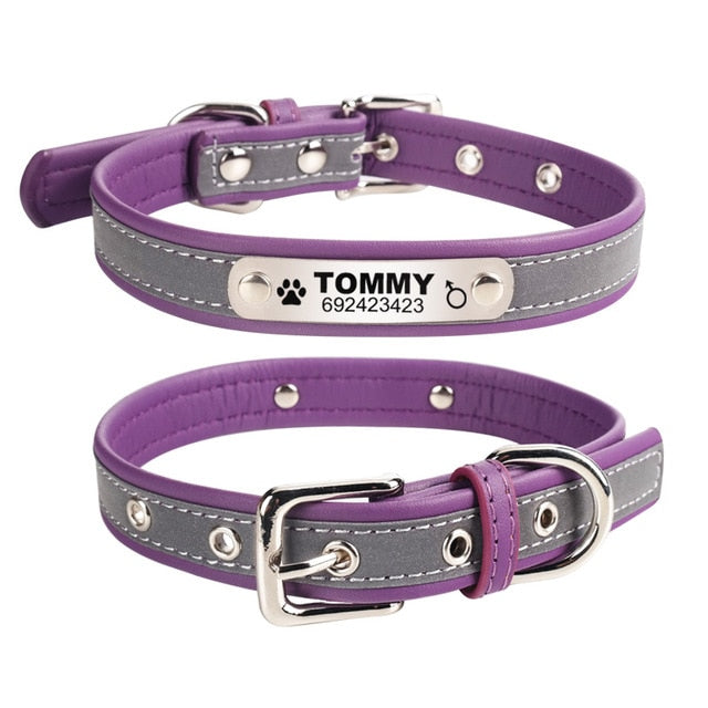 Leather Personalized Engraved Dog Collar - Thepetlifestyle