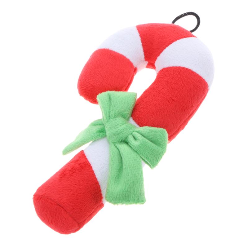 Dog Toys Christmas Crutch Shape Plush Squeaker - Thepetlifestyle
