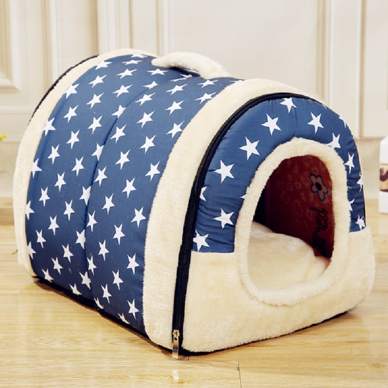 Pet Dog House Nest With Mat Foldable Pet Dog Bed - Thepetlifestyle