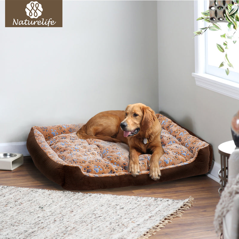 Warm Corduroy Padded Dog Bed Waterproof Washable Pet House - Thepetlifestyle