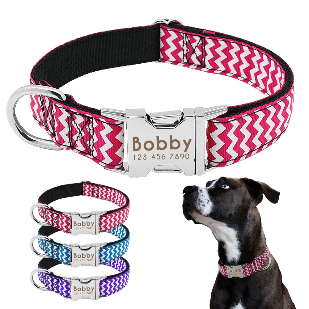 Dog Collar Nylon Engraved Customized Puppy ID Tag Collar - Thepetlifestyle