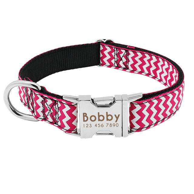 Dog Collar Nylon Engraved Customized Puppy ID Tag Collar - Thepetlifestyle