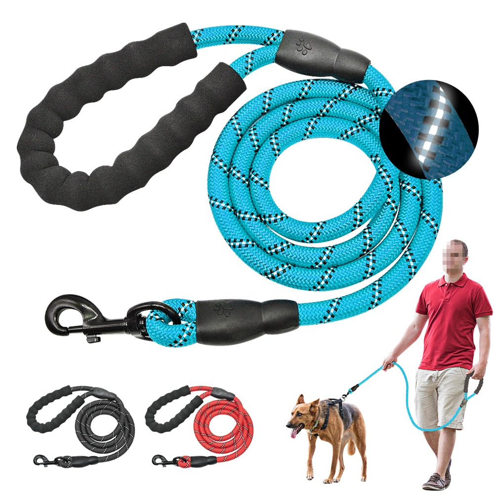 Reflective Large Dog Leash Nylon Rope Pet Running Tracking - Thepetlifestyle