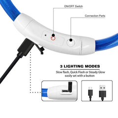 LED Dog Collar Light USB Rechargeable Collars - Thepetlifestyle